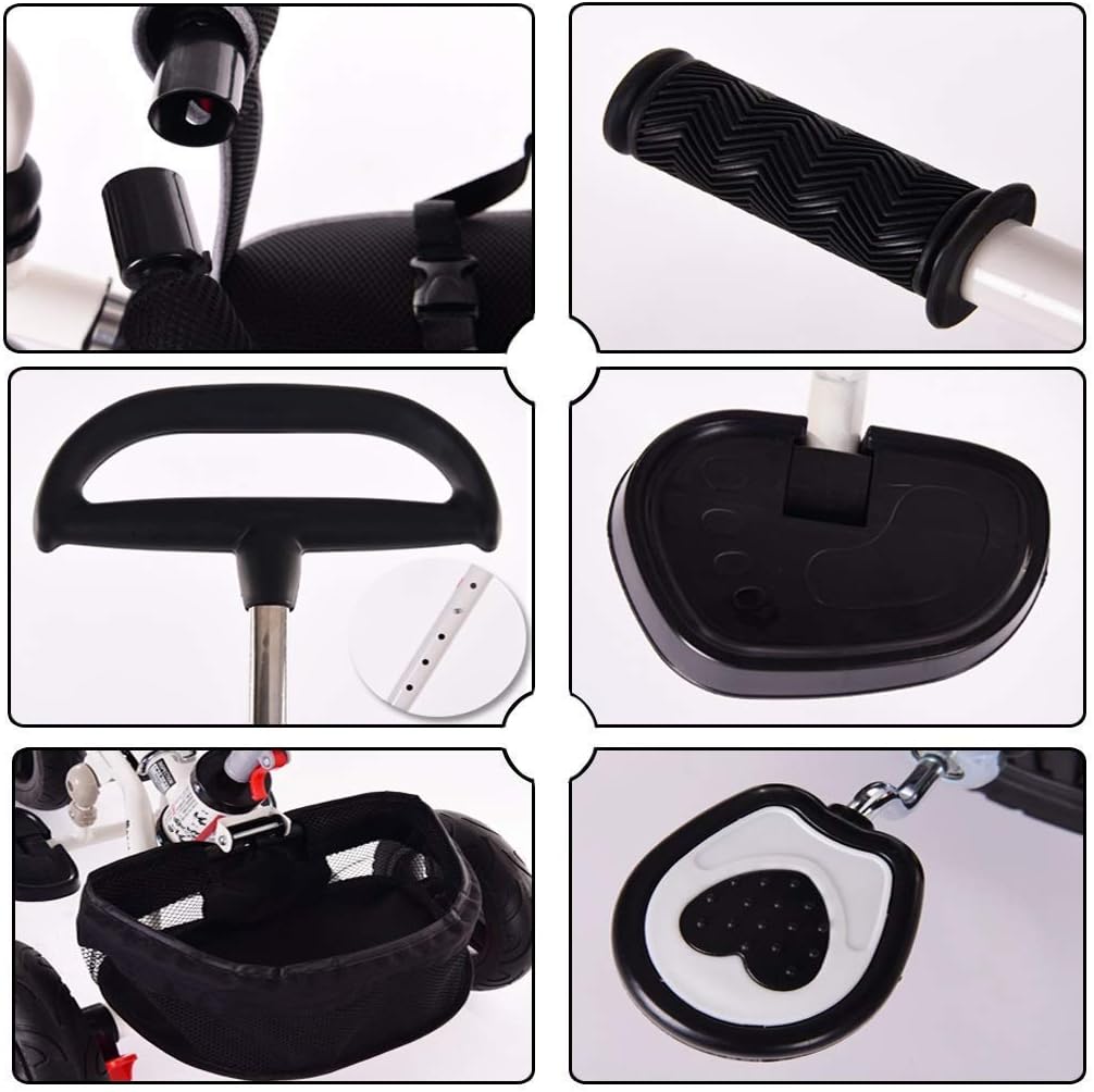 Tricycle Trike, Swivel Seat Children's Multifunctional Tricycle Titanium Empty Wheel, 1-6 Years Old Baby Outdoor Tricycle, 3 Colors, 52 x 39cm (Color: Blue)