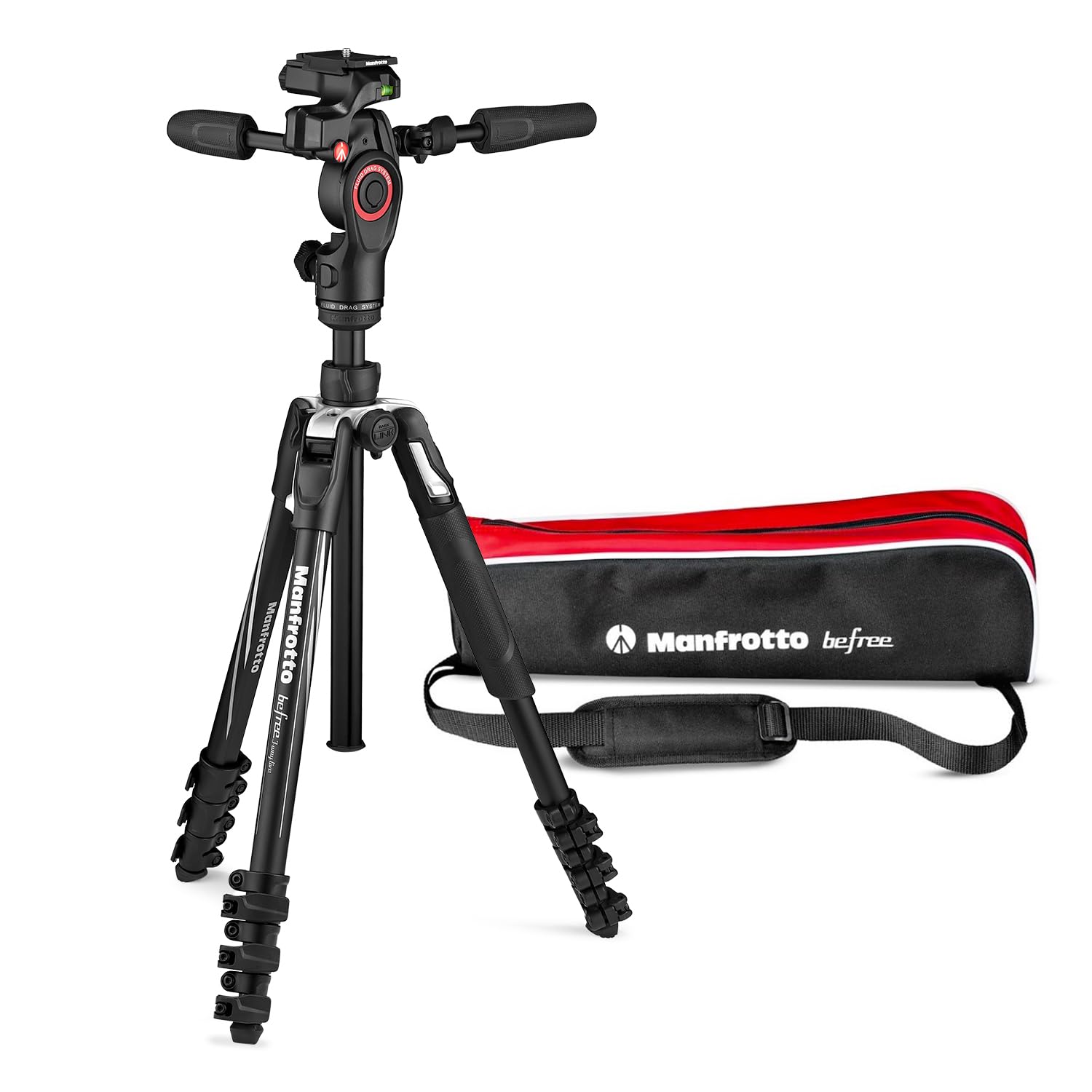 Manfrotto Befree 3-Way Live Advanced Tripod Kit Tripod and Fluid Head in Aluminum for Cameras and Camcorders up