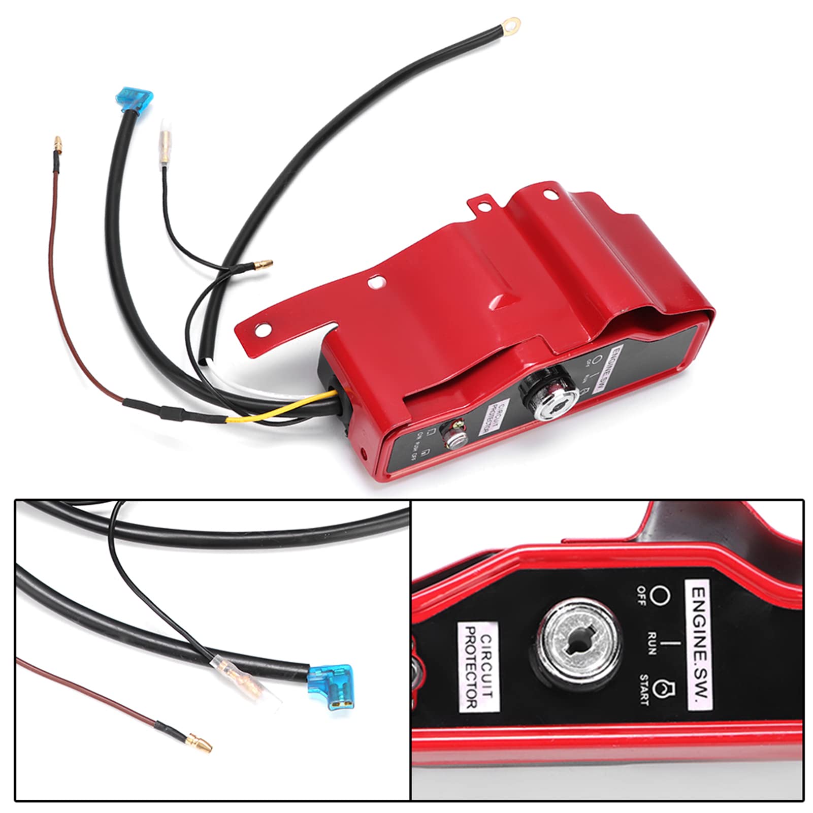 Akozon Démarreur 13 HP, Panneau 2 Clés pour GX340 Gx390 Gx390 Interrupteur à clé 11HP 13HP Moteur Interrupteur D'allumage électrique