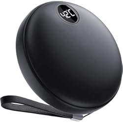 Calentador de Manos Eléctrico Calentador de Manos Recargable Portátil Calentador de Bolsillo Redondo para Manos con Pantalla LED, Invierno para Ancianos, Amigos, Familias