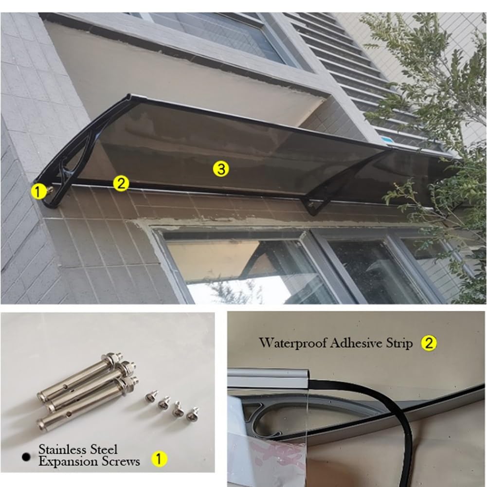 Markiza okienna montowana na ścianie, baldachim z poliwęglanu, chroniący przed deszczem, z ozdobnym wspornikiem do drzwi, werandy, balkonu na zewnątrz(40x80cm)