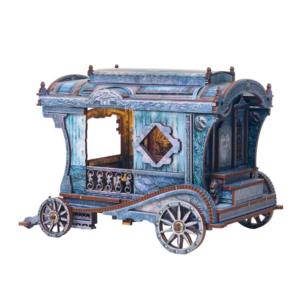 Miniaturowy zestaw do domku dla lalek zrób to sam w stylu chińskim wózek miniaturowy model zestaw montażowy dla dorosłych ręcznie wykonany drewniany zestaw montażowy 3D rzemiosło ozdoba