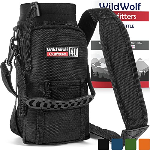 Wild Wolf Outfitters Water Bottle Holder for 40oz Bottles Black - Carry, Protect
