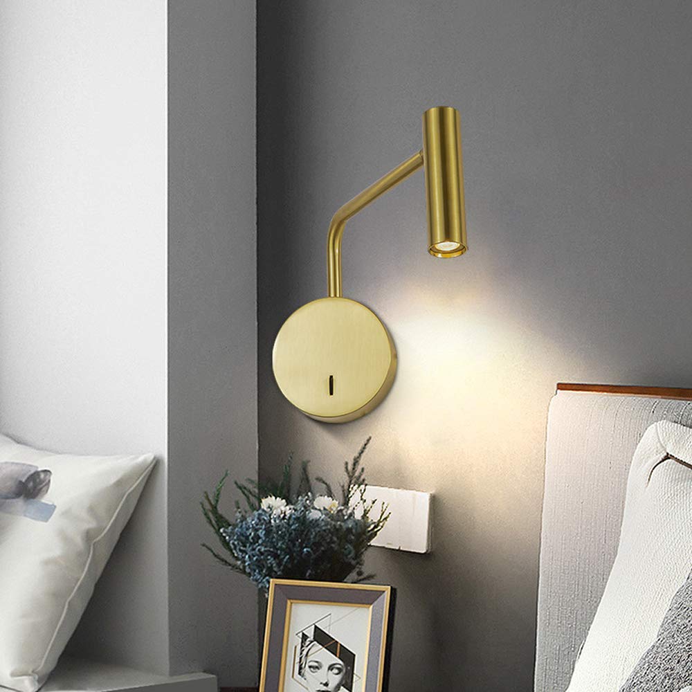 CCXXYGWJ Lámpara de Pared LED de 3 W Lámpara de Lectura de cabecera de Hotel Flexible Lámpara de Pared Luces de Libros de Lámpara montada en la Pared Foco de Pared Giratorio Protección para los Ojos