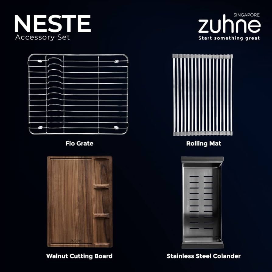 Neste Undermount Kitchen Sink Workstation and Accessories, Best-in