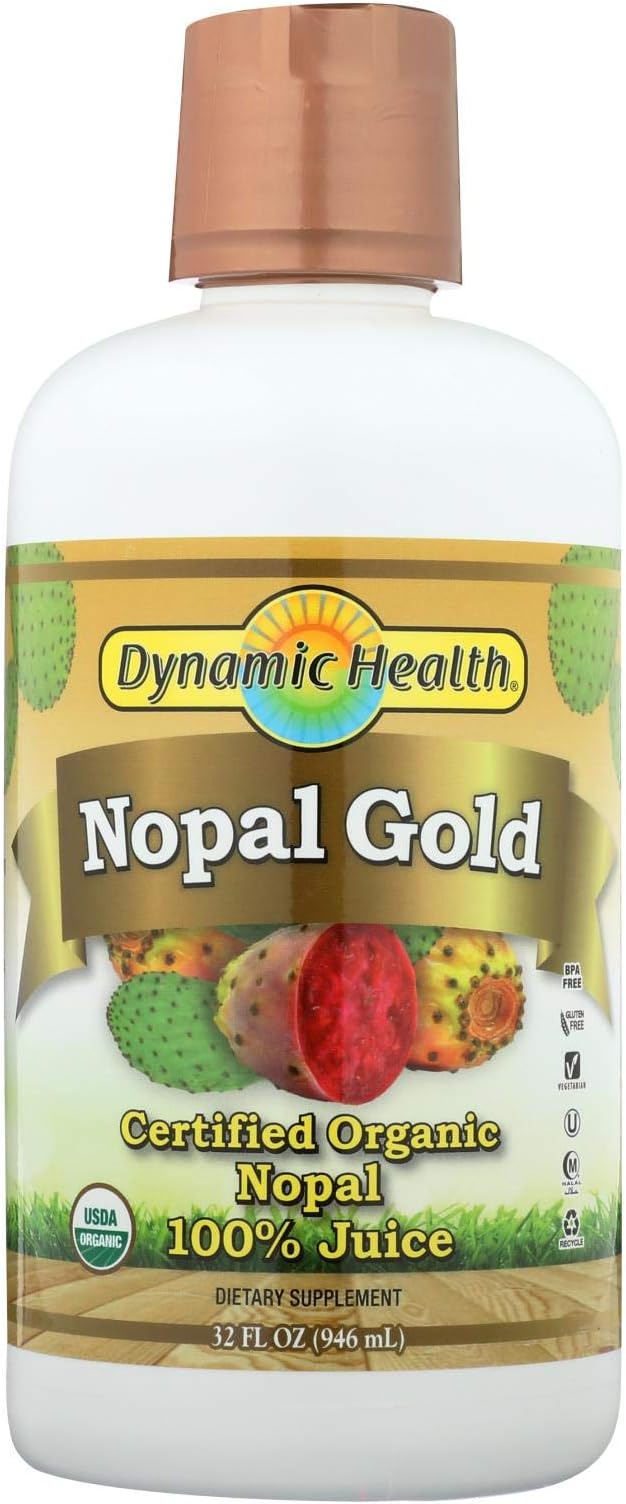 Dynamic Health Organic Certified Nopal Gold,Nopal Cactus 32fl oz (946 ml)