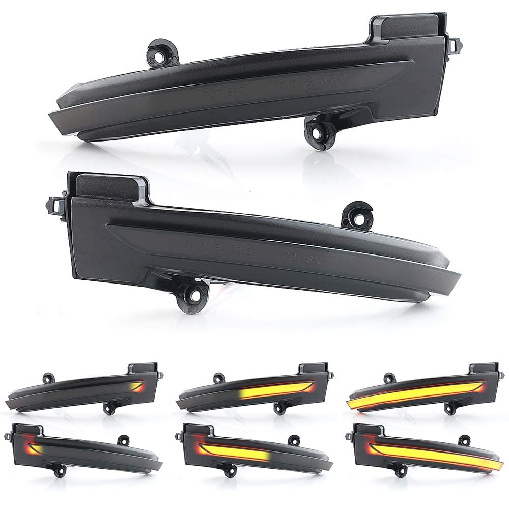 LETRONIX Frecce Laterali A LED Argento Per Mazda 2 (DE), 3 (BK), 5 (CR), MPV - Omologazione E, Can-Bus