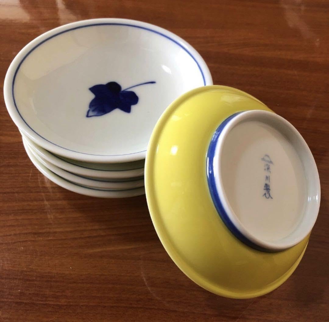 Fukagawa Magnetic Mamezara, Small Plate, Tsutae, Yellow, Soy Sauce Plate, Serving Plate, Meigawa
