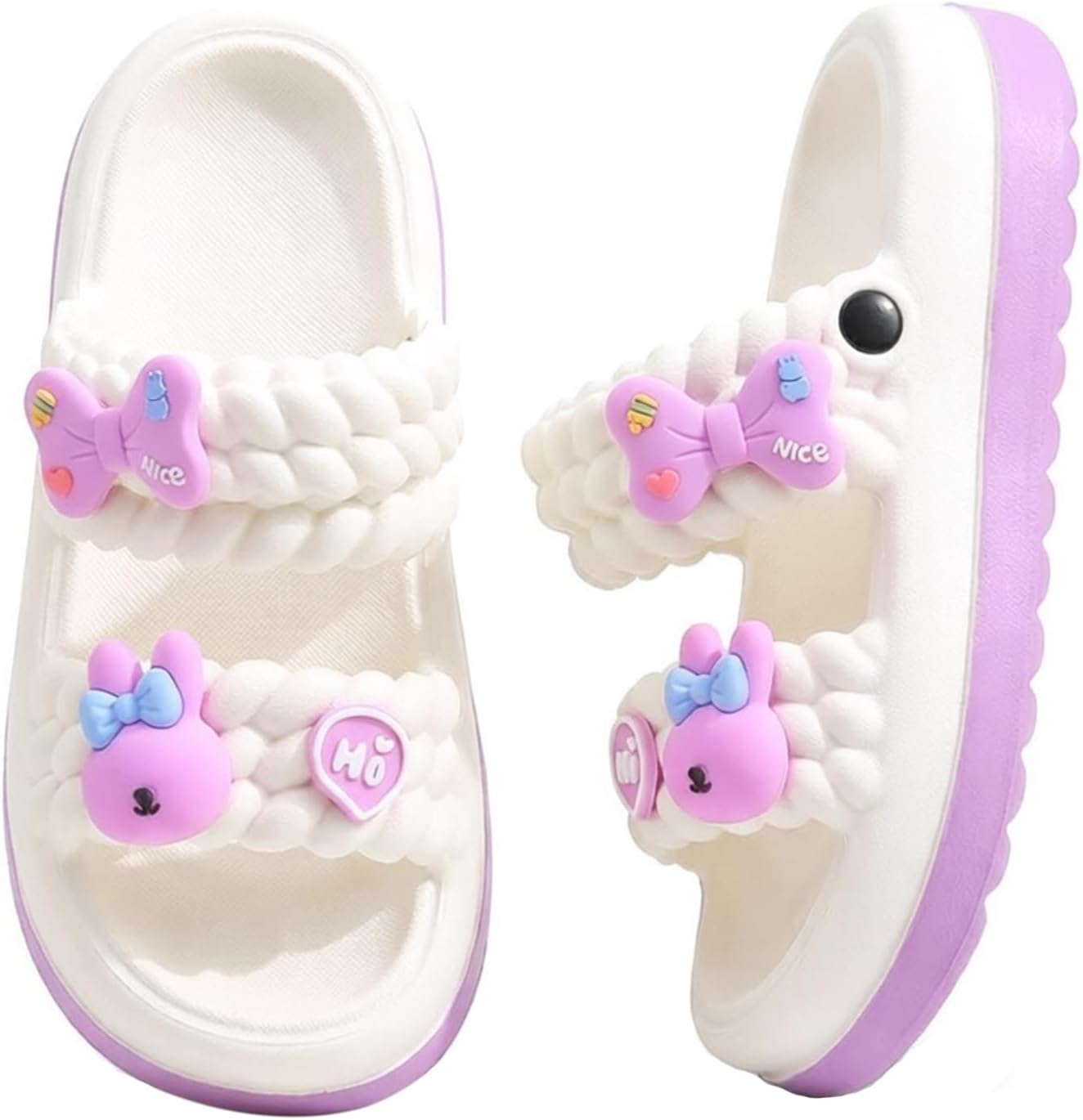 Toddler Slide Sandals Boys Girls Adjustable Strap Slippers Kids Non-Slip Open Toe Sandals Shower Bathroom Beach Pool Shoes