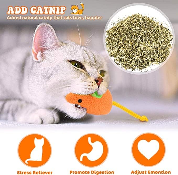 Image of Mouse Toy Cats Mouse Plush Cat Toys Realistic Cute Kitten Mice Filled Polyfill Rat for Cat, (8 Pieces)
