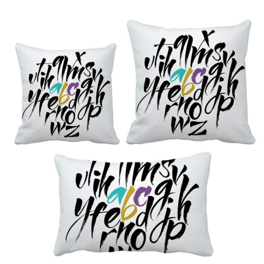 Coussin alphabet de A à Z avec insert pour décoration de canapé salon
