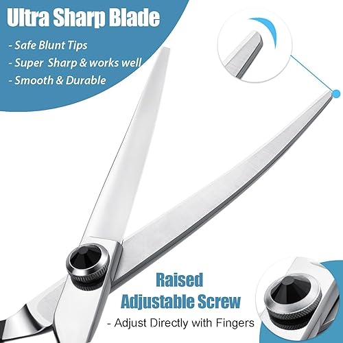 Miniatura 2 de Dream Reach Tijeras de aseo para perros curvadas hacia abajo de 6 pulgadas para recortar la cara y las patas, tijeras de corte de seguridad para