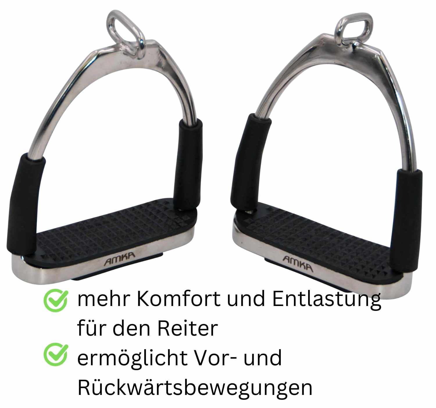 AMKA Sicherheitssteigbügel mit Gelenk und 90 Grad gedrehter Öse