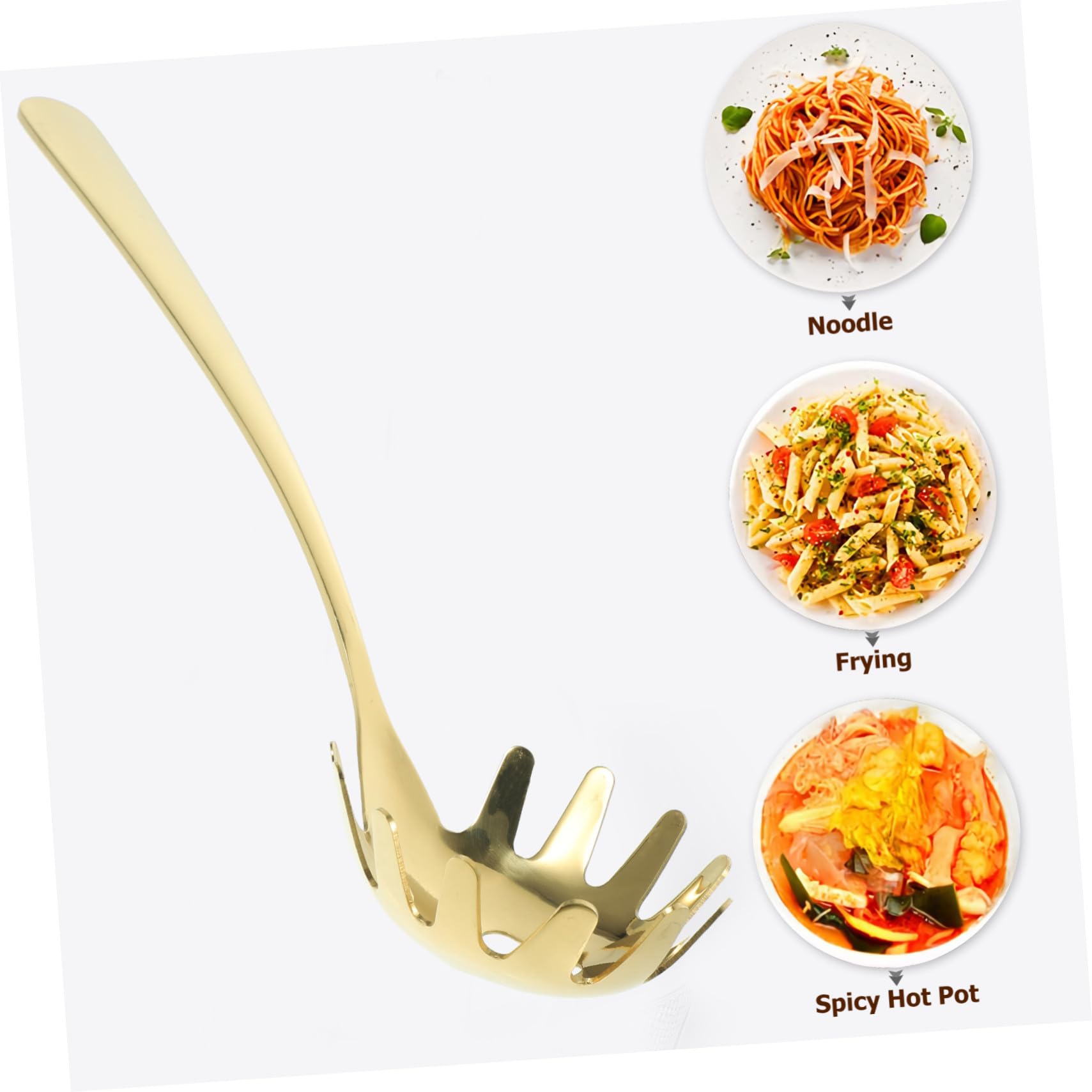 Pastalöffel aus 304 Edelstahl mit Siebfunktion Praktischer Nudelsieb für Küche und Restaurant Langlebiger Spaghettilöffel zum Servieren von Nudeln