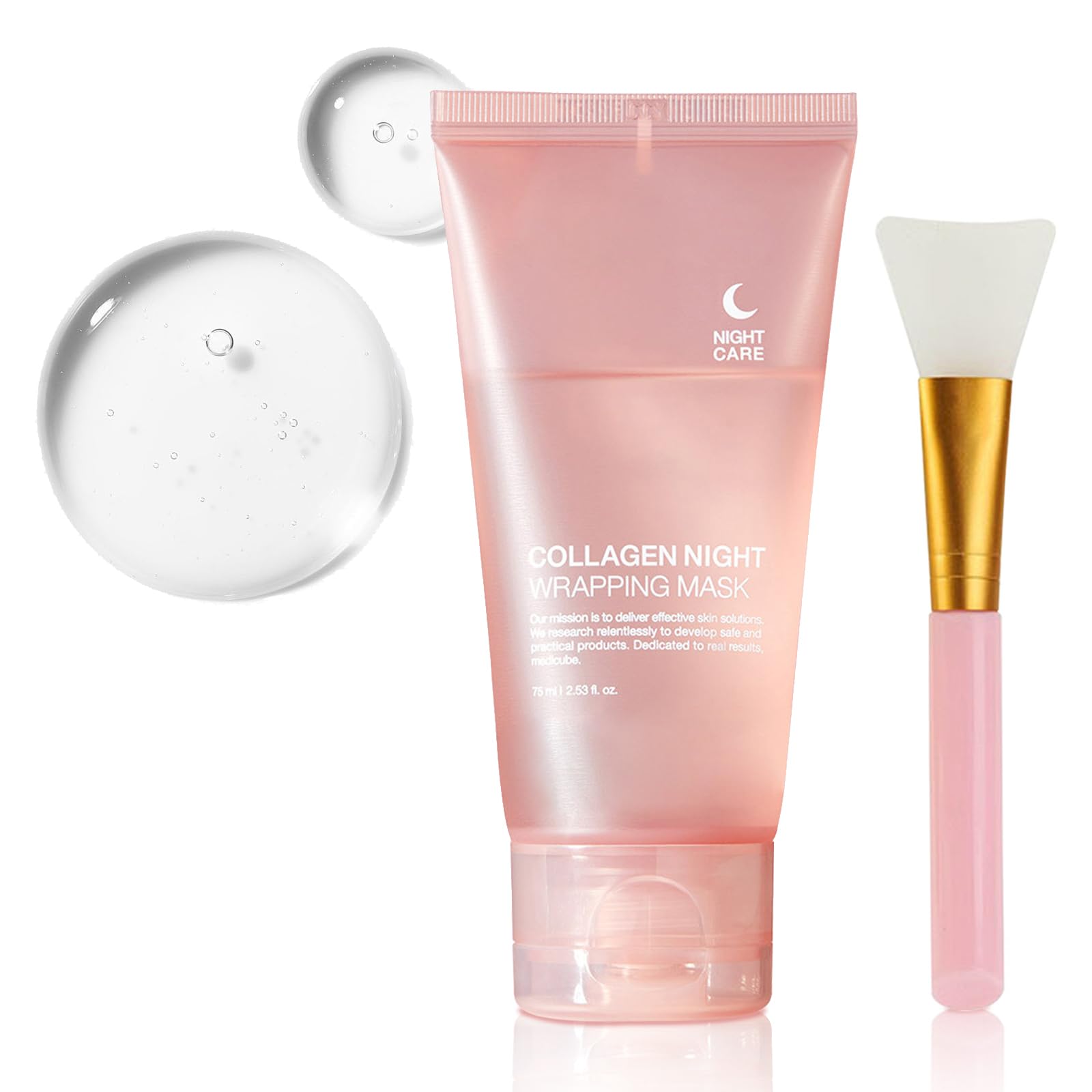 Collagen Night Wrapping Mask, Collagen Overnight Wrapping Peel Off Facial Mask Pack, Hydrolyzed Collagen Perfect for Dry & Dehydrated Skin, Korean Skin Care (75ML)