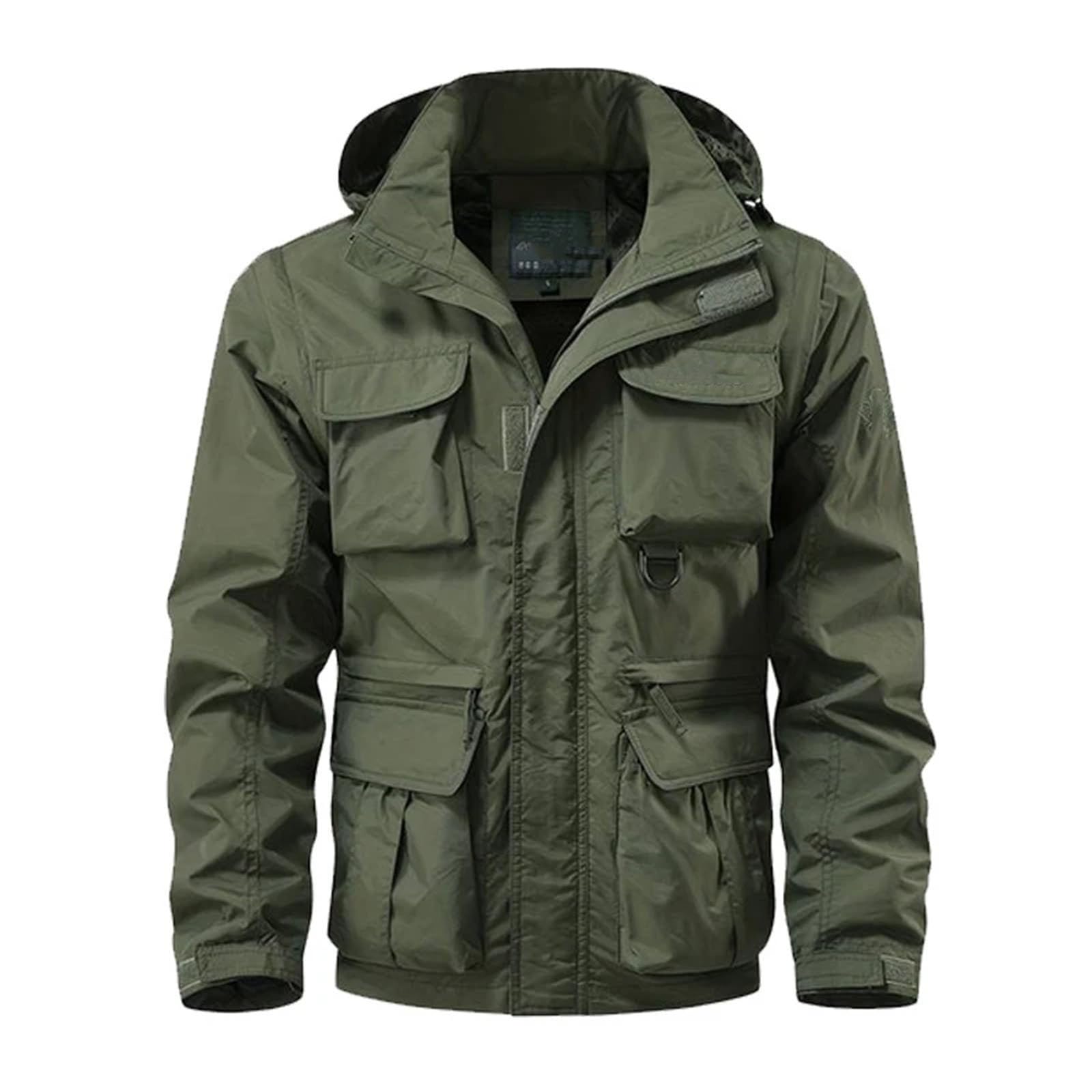 Giacche da sci da montagna da uomo casual giacca a vento multi-tasca cappotti con cappuccio abbigliamento sportivo arrampicata