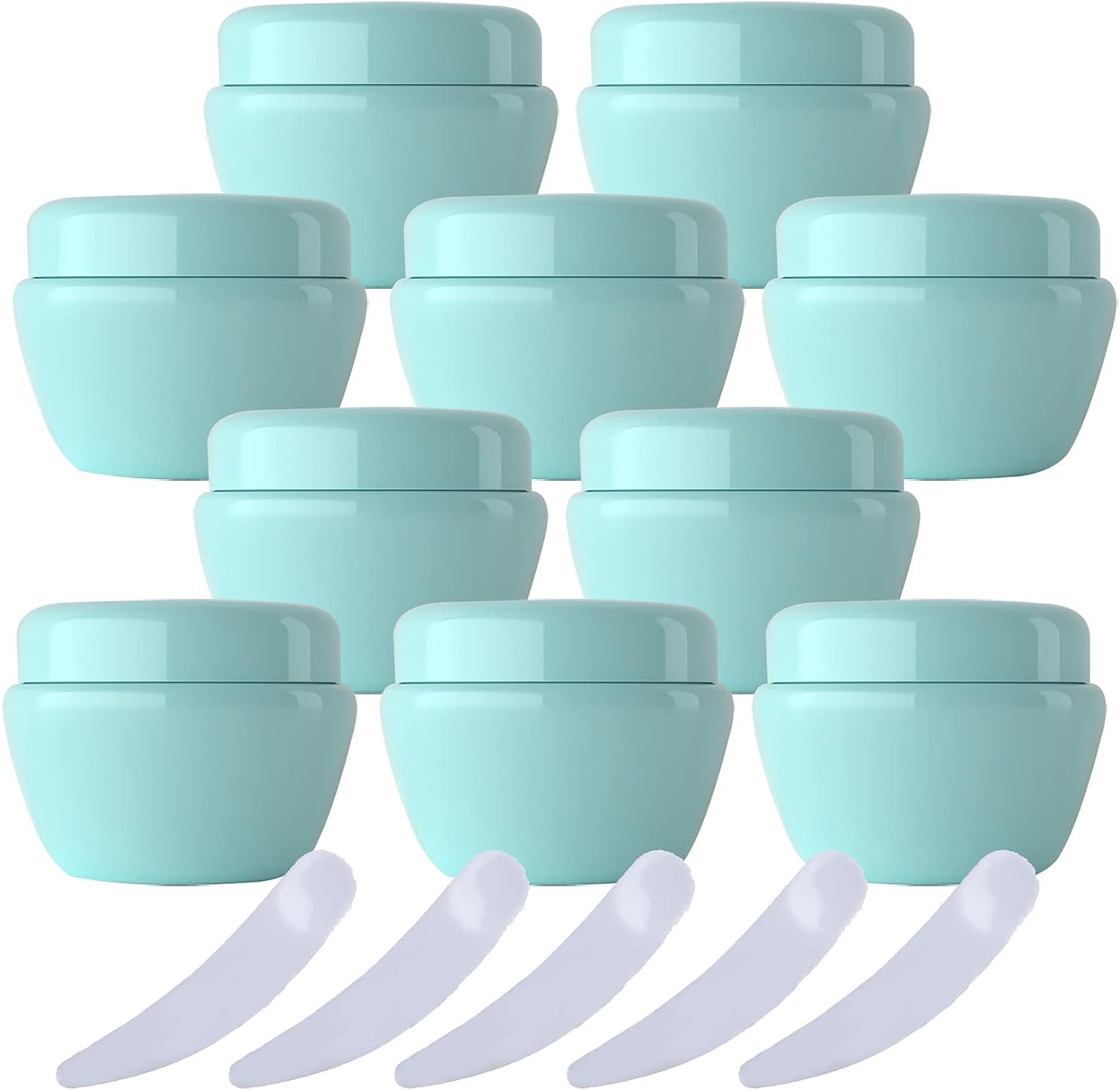 KRXSOBNV Cosmetic Jars, Pack of 20,Plastic Cream Jars Cosmetic Pots, Mushroom Shape Containers Storage Pot for Travel(Green,10ml)