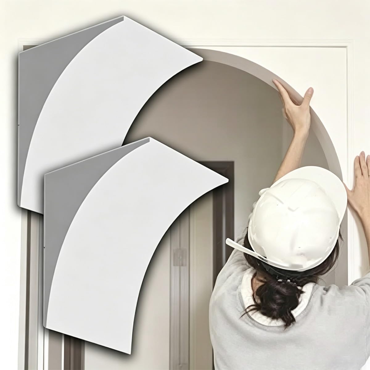 UZAMIRLEX DIY Arch Doorway Kit, Gypsum Doorway Arch Kit, Precurved Drywall Half Circle, Pack Of 2, Trim, Multiple Sizes(30 * 30 * 30cm(11.8 * 11.8 * 11.8in))