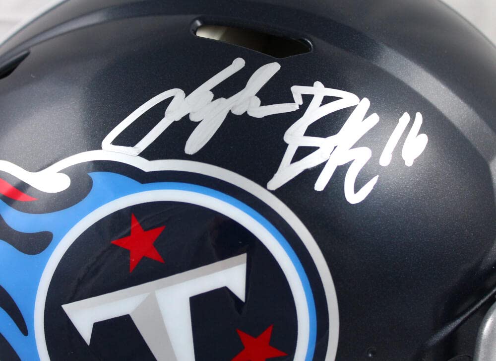 Treylon Burks Autographed Titans F/S Speed Authentic Helmet- Beckett W Hologram Silver