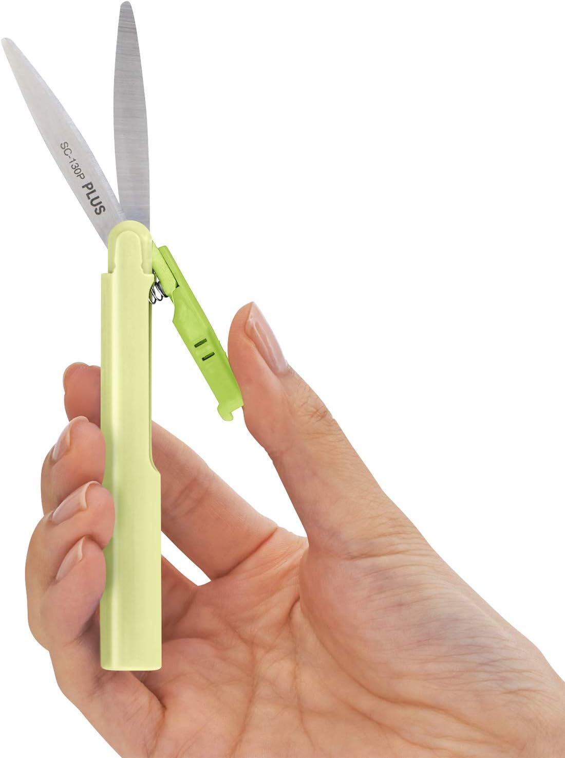 Plus Pen Style Non Stick Compact TSA Twiggy Scissors with Cover Green