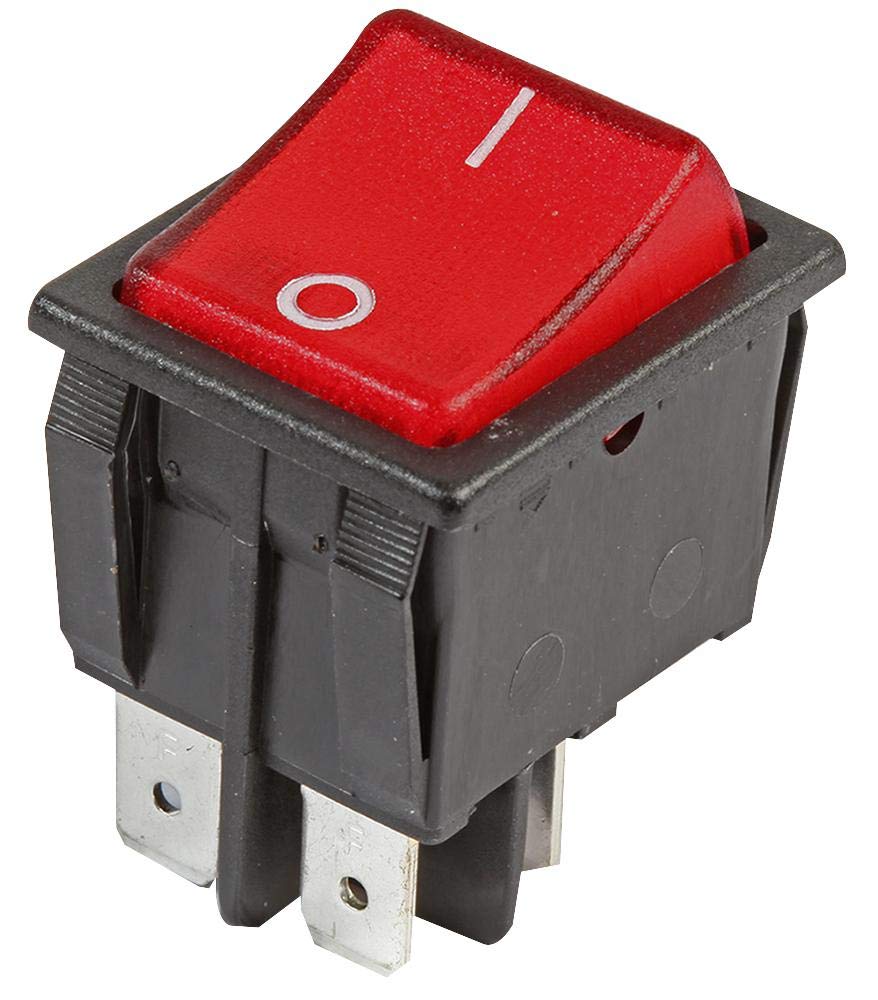 Rocker Switch, Red Illum, O/I, Dpst, Switches