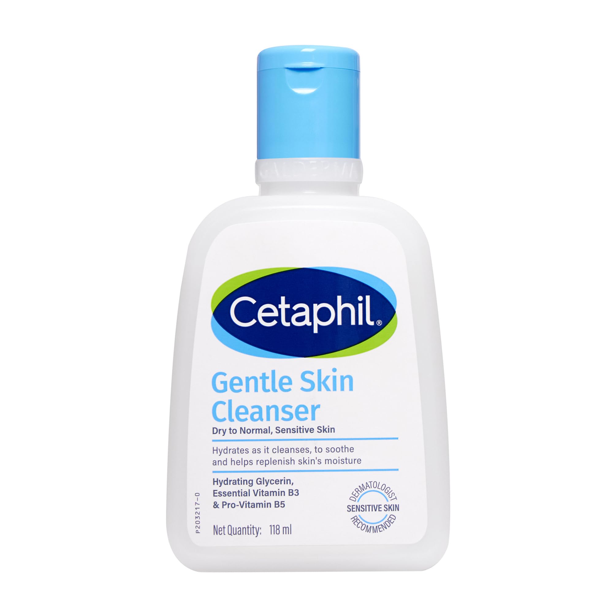 Cetaphil Paraben, Sulphate-Free Gentle Skin Hydrating Face Wash Cleanser with Niacinamide, Vitamin B5 for Dry to Normal, Sensitive Skin - 125 ml