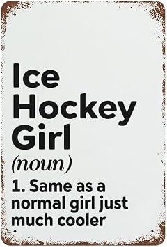 Hockey Girl Definition Wall Decor Metal Signs Wall Hanging 11.8"x7.9"