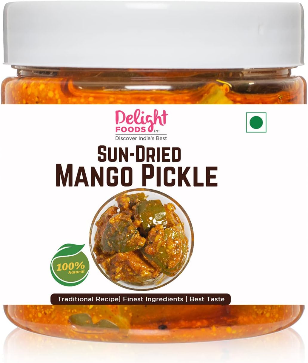 Delight Foods Sun Dried Aam Achaar 350g |Punjabi Dried Mango Pickle | Indian Preserve, Chutney, UppinKai, Chakna