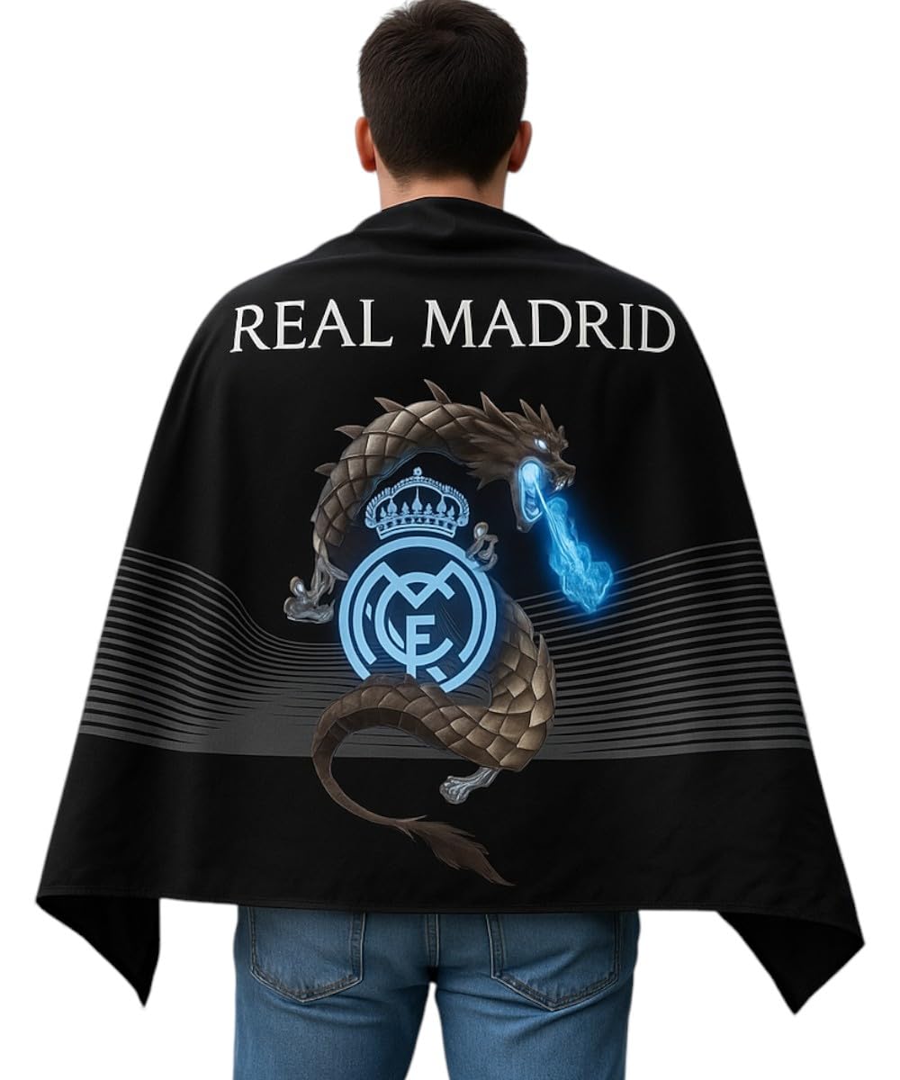 Real Madrid Bandera Oficial Nº 14 Diseño dragón - Producto Licenciado - Medidas 150 x 100 cm. - Poliester 100%