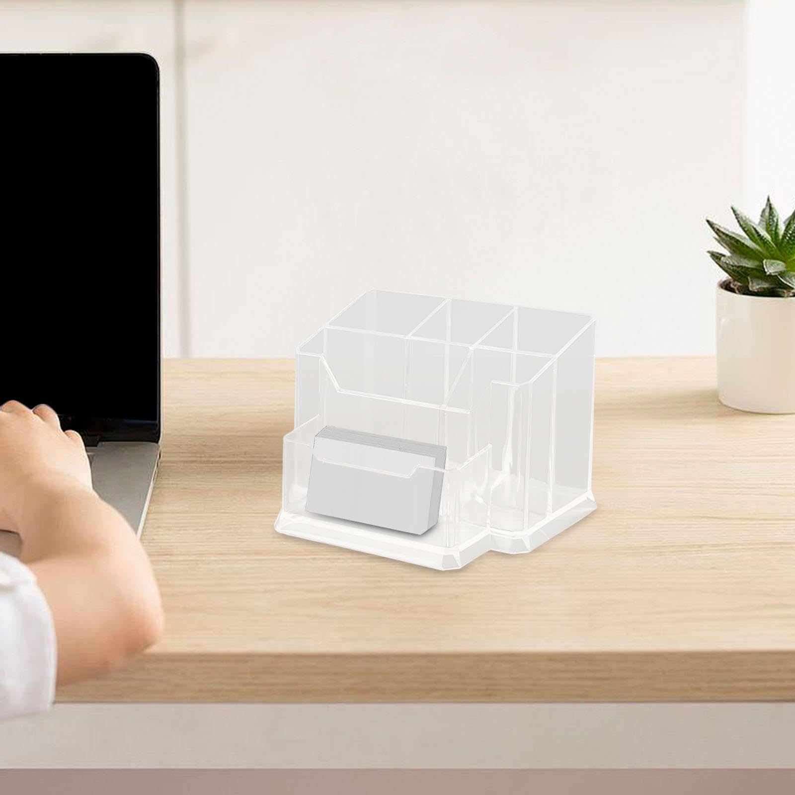 Support pour Cartes de Visite en Acrylique Transparent pour Bureau avec Râtelier de Bureau et Présentoir de Cartes de Nom pour Réceptions d'Hôtel, 5 pièces