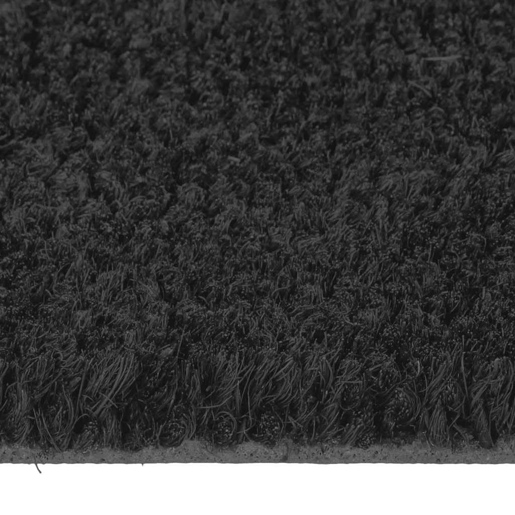 Felpudo de fibra de coco semicircular 50x80 cm | Fondo de PVC antideslizante, aspirable, plegable, adecuado para interiores y exteriores