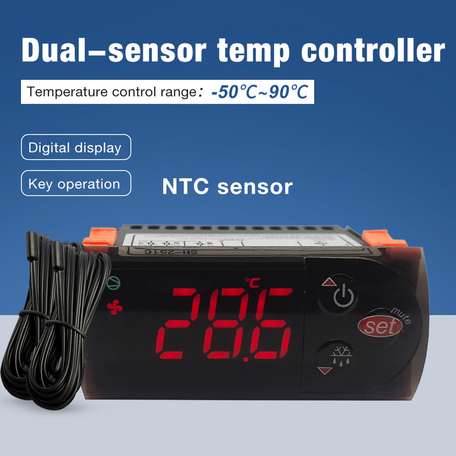 Czujniki termostat do chłodniczych systemów grzewczych wyświetlacz LCD z przyjaznym dla użytkownika przyciskiem konstrukcja ABS regulator temperatury o wysokiej dokładności