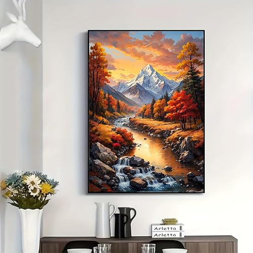 Miniatura 4 de Pintura por números para adultos, montañas y adultos, kits de pintura por números, pintura por números para principiantes, pintura al óleo, pinturas