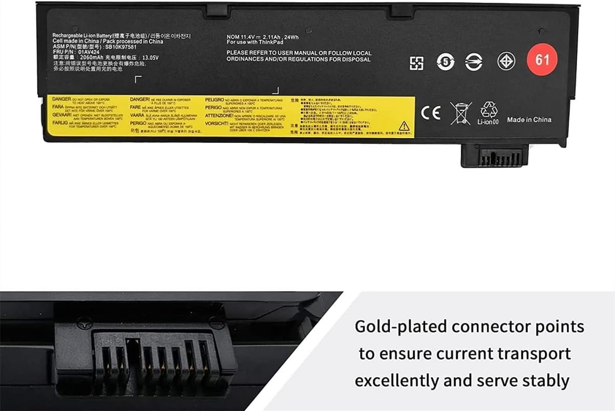 01AV422 01AV423 01AV424 01AV425, 01AV426 24Wh Laptop Battery Compatible with Lenovo Thinkpad T470 T480 T570 T580 P51s P52s,61