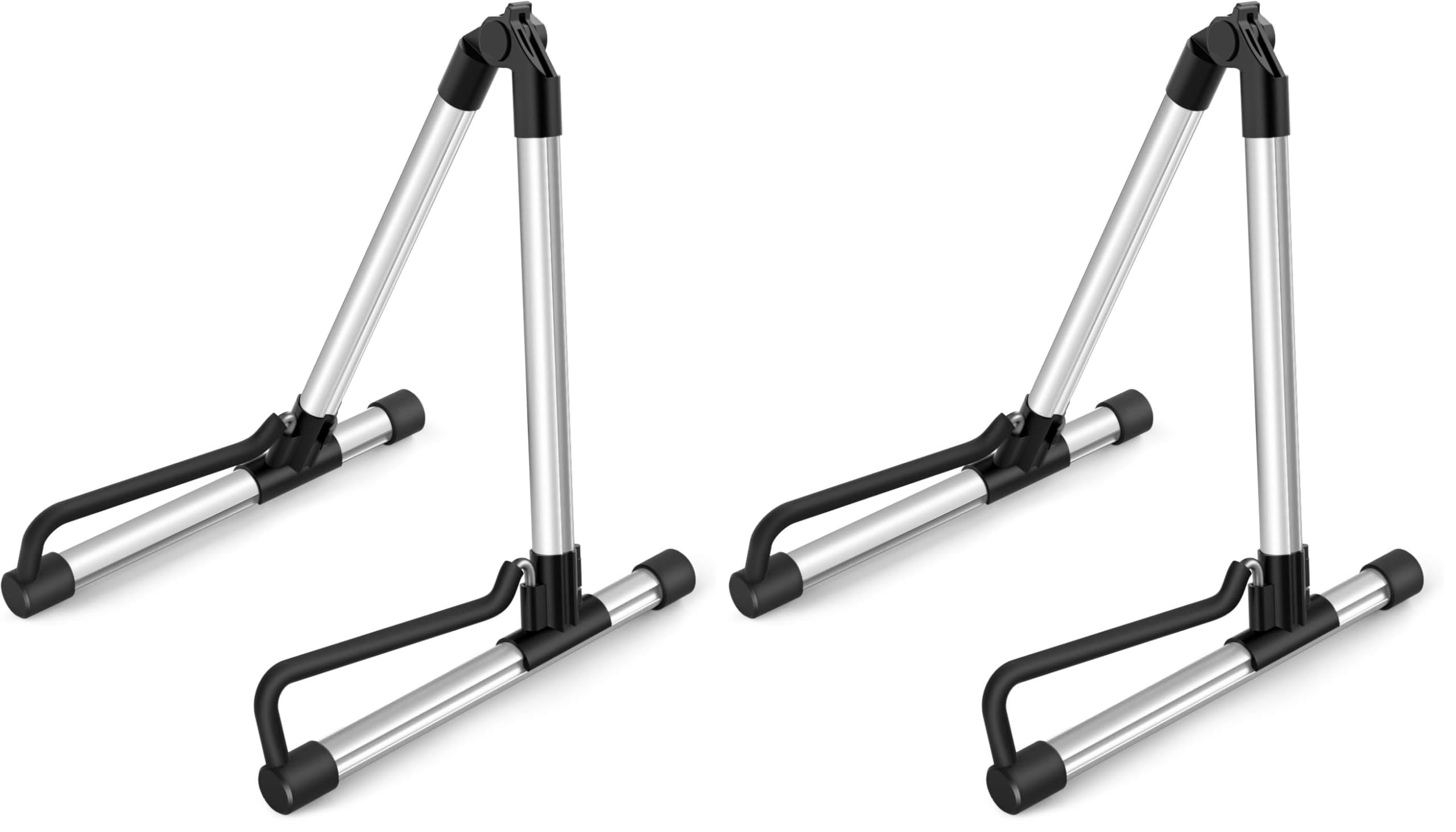 Donner Support de Guitare, réglable et pliable, support de sol en métal pour guitare acoustique, électrique, classique, basse, mandoline, banjo, ukulélé (argenté) (Lot de 2)