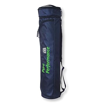WishKraft Yoga Mat Bag [Navy Blue] Easy Access Zip Cover, Round Storage Pocket & Adjustable Carry Shoulder Strap
