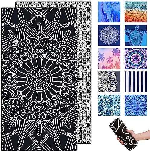 Sand Proof Microfiber Beach Towels Adult – Quick Fast Dry Beach Oversized Accessories for Travel Swim Pool Yoga Camping Blanket Essentials Lightweight Must Haves Items Women Gifts
