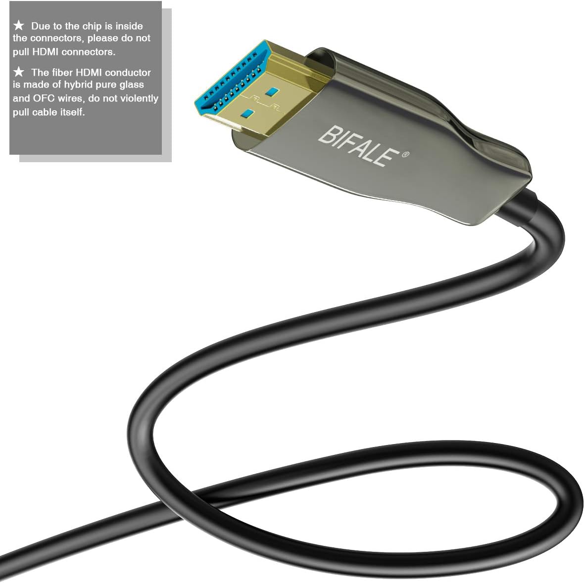 BIFALE Fiber HDMI Cable 33ft, Fiber Optic HDMI 2.0b Cable Supports 4K60Hz, 18Gbps, HDR10, ARC, 4:4:4, HDCP2.2 Optical HDMI Cable Compatible with Apple TV, Nintendo, Roku TV, Xbox 360 One