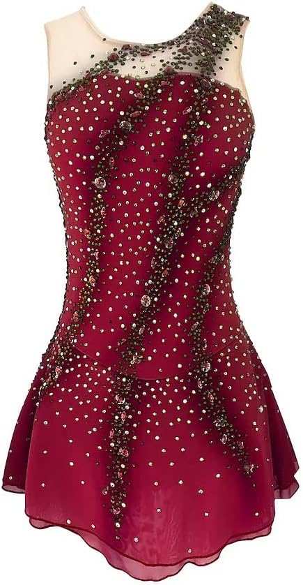 Girls' Figure Ice Skating Performance Dress Sleeveless Rhythmic Gymnastics Roller Leotard Competition Costume