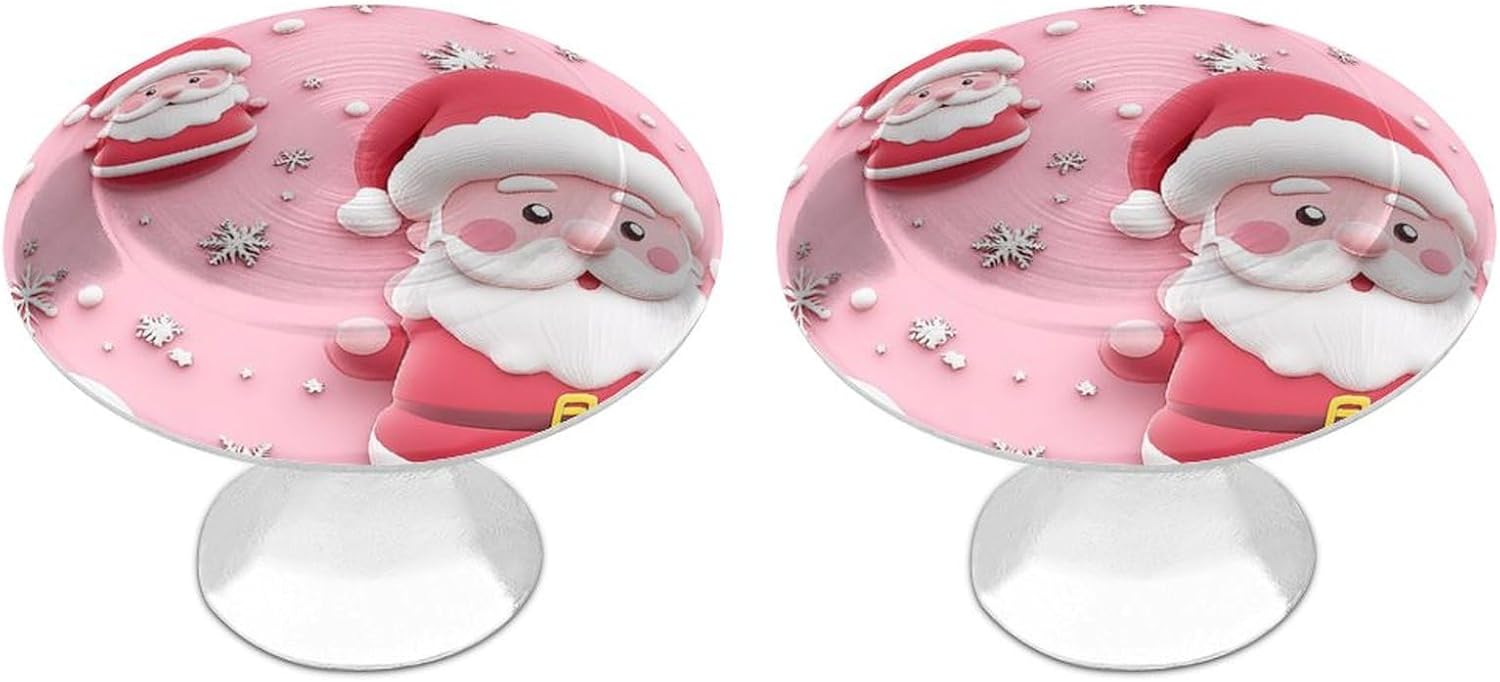 Christmas Red Poinsettia and Hellebore Round Drawer Cabinet Knobs Handles with Screws,2 Pcs, Holly Berries Drawer Dresser Knob Pulls Decor for Wardrobe Cupboard Home Office Kitchen