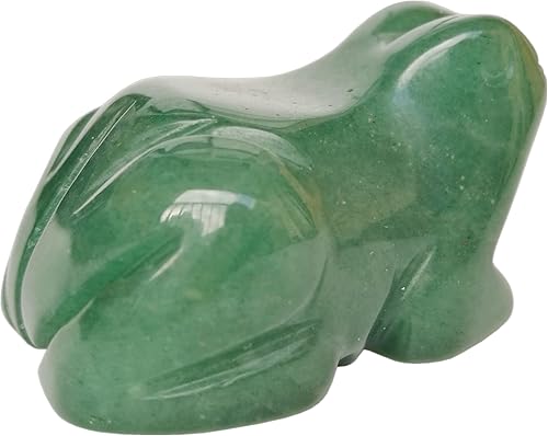 1 pieza de cristales de rana de aventurina verde natural y figuras de piedra curativa, 1.5 pulgadas talladas a mano con bolsillo para decoración de
