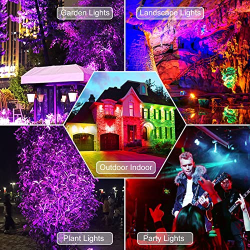 Turbo Sii Led Flood Light Outdoor, 500W Rgb Color Changing Landscape Lighting With Remote,3 Modes,Ip66 Waterproof,Us 3-Plug(Pack Of 2) #TOP3