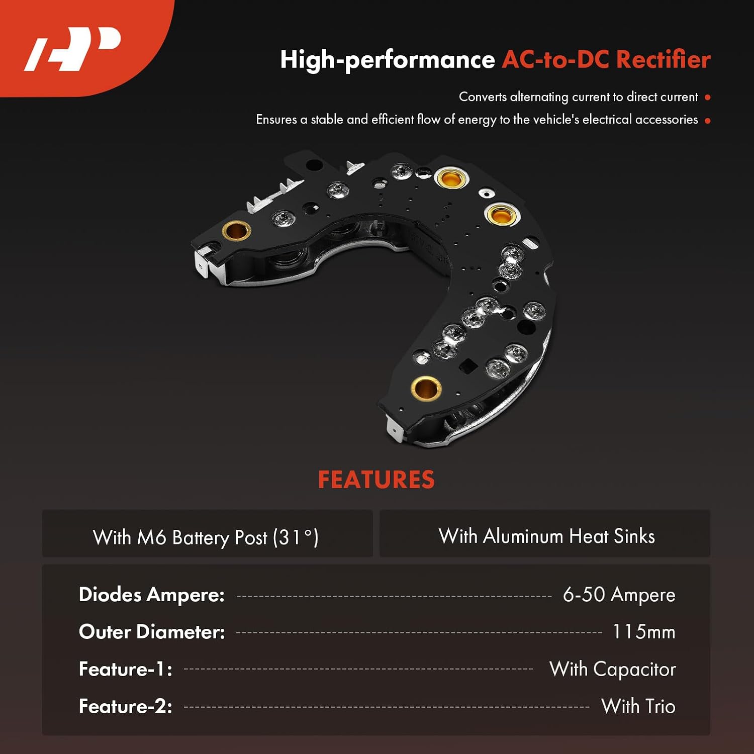 A-Premium Alternator Rectifier Compatible with Porsche