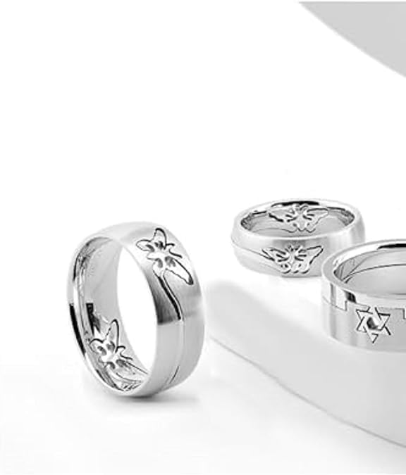Stainless Steel Bands with Different Designs to Choose from, including Heart, Butterfly, Foot, Gold Plated Stars, Star of David or Musical Note in 6mm or 8mm widths