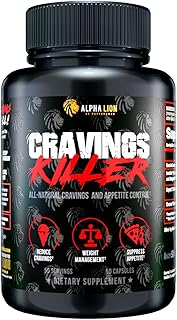 Alpha Lion Cravings Killer Supplement with Saffron Extract & Garcinia Cambogia Extract for Metabolism & Diet Support, Helps Control Hunger & More (50 Capsules)