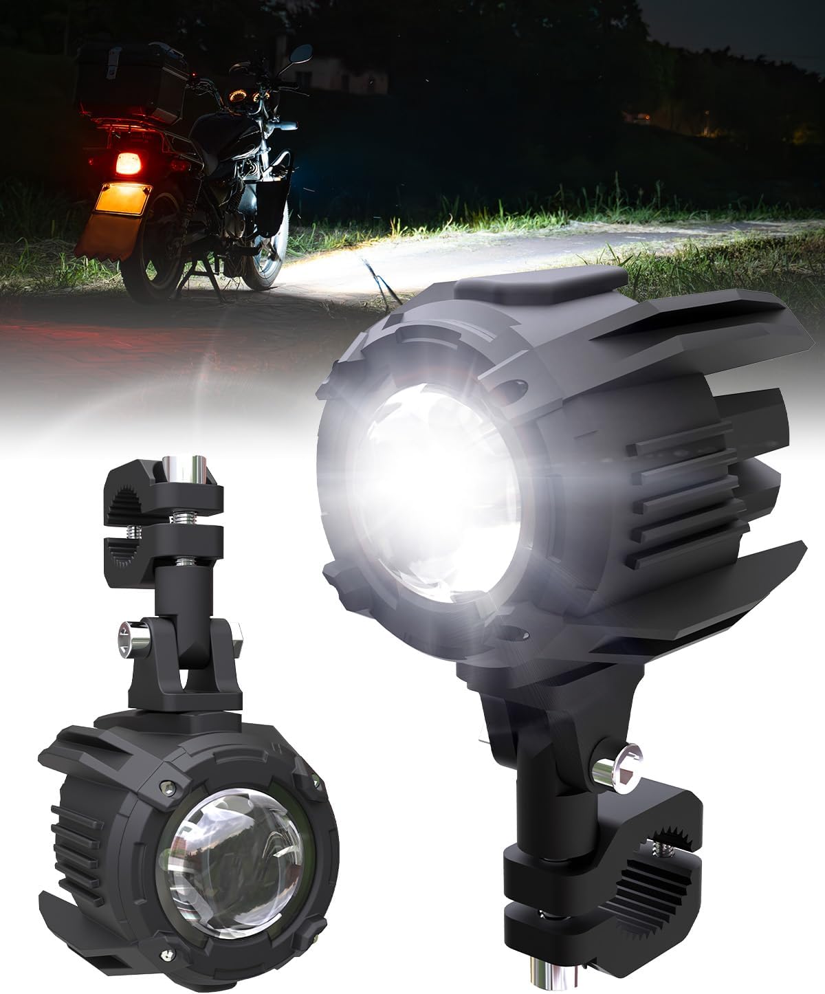 Projecteurs LED De Moto KASER 45W – 3 Modes, étanches, Pour Moto, Quad, Voiture