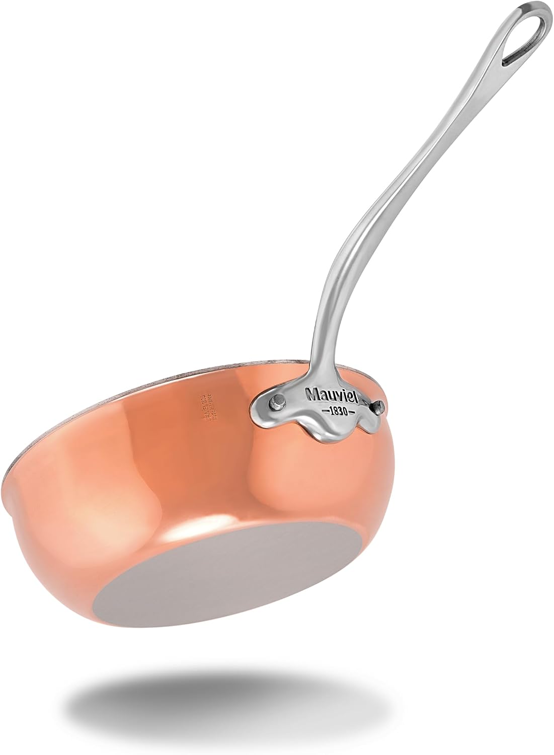 Mauviel M’6S 6-Ply Polished Copper & Stainless Steel Chef Pan With Cast Stainless Steel Handle, 3.4-qt, Made In France