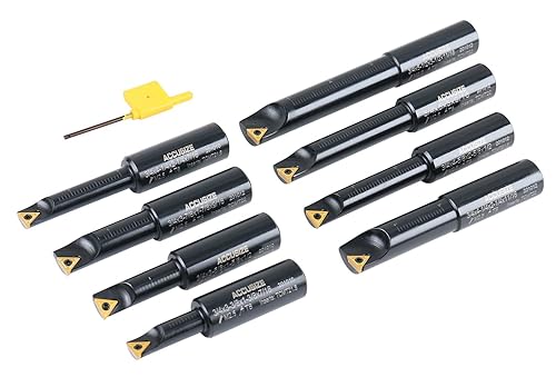 Miniatura 8 de AccusizeTools - Vástago redondo 34 pulgadas, 75 pulgadas, 90 grados, juego de barra de mandrinar indexable, # 2627-9108