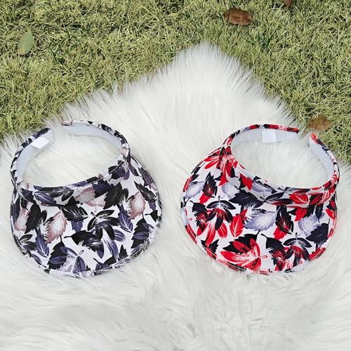 Image of 2 Pack Sun Visor Hats Women Men Clip On Wide Brim Visors Hat Outdoor Sports Golf Beach Travel Tennis Caps
