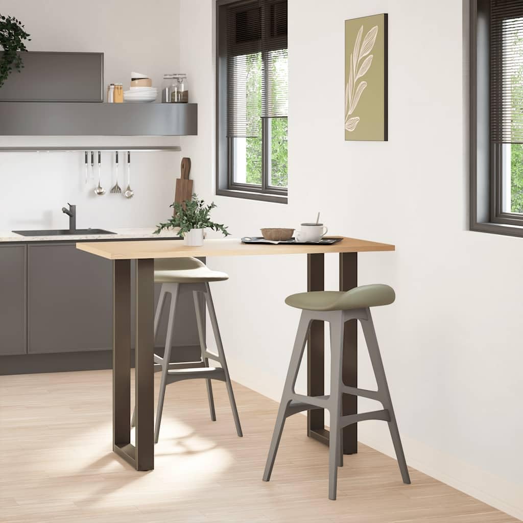 Juego de 2 patas para mesa de bar en forma de U, patas de acero con recubrimiento en polvo, 40 x 100 cm, incluye patas ajustables, estructura de mesa para bar y mesa de café, acero natural
